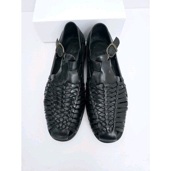 Cole Haan Huaraches Fisherman Leather Black Buckle Sandals Mens Shoes 10 D main image 4